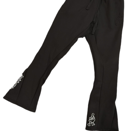‘Black Beetle’ Flared Track Bottoms