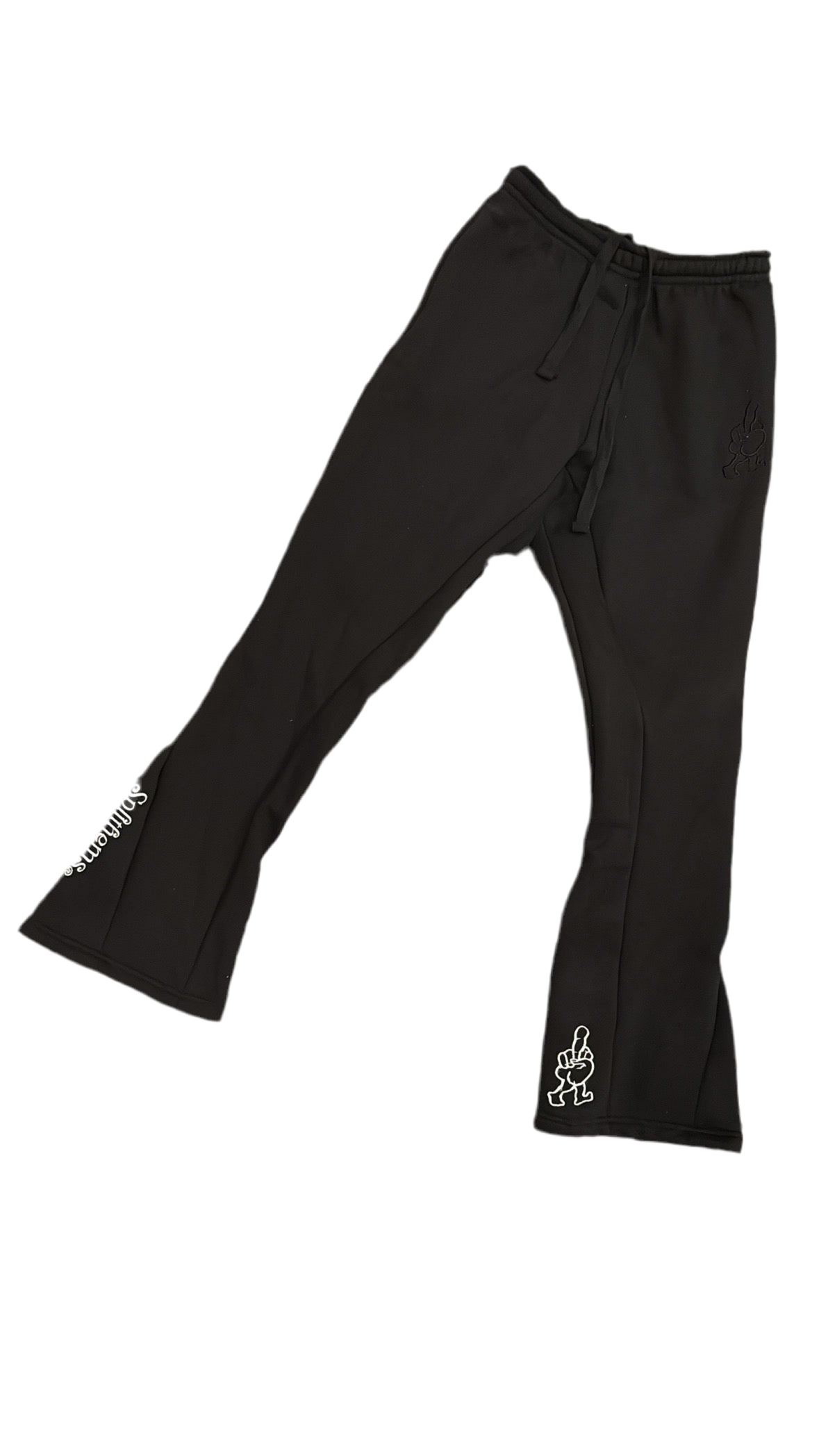 ‘Black Beetle’ Flared Track Bottoms