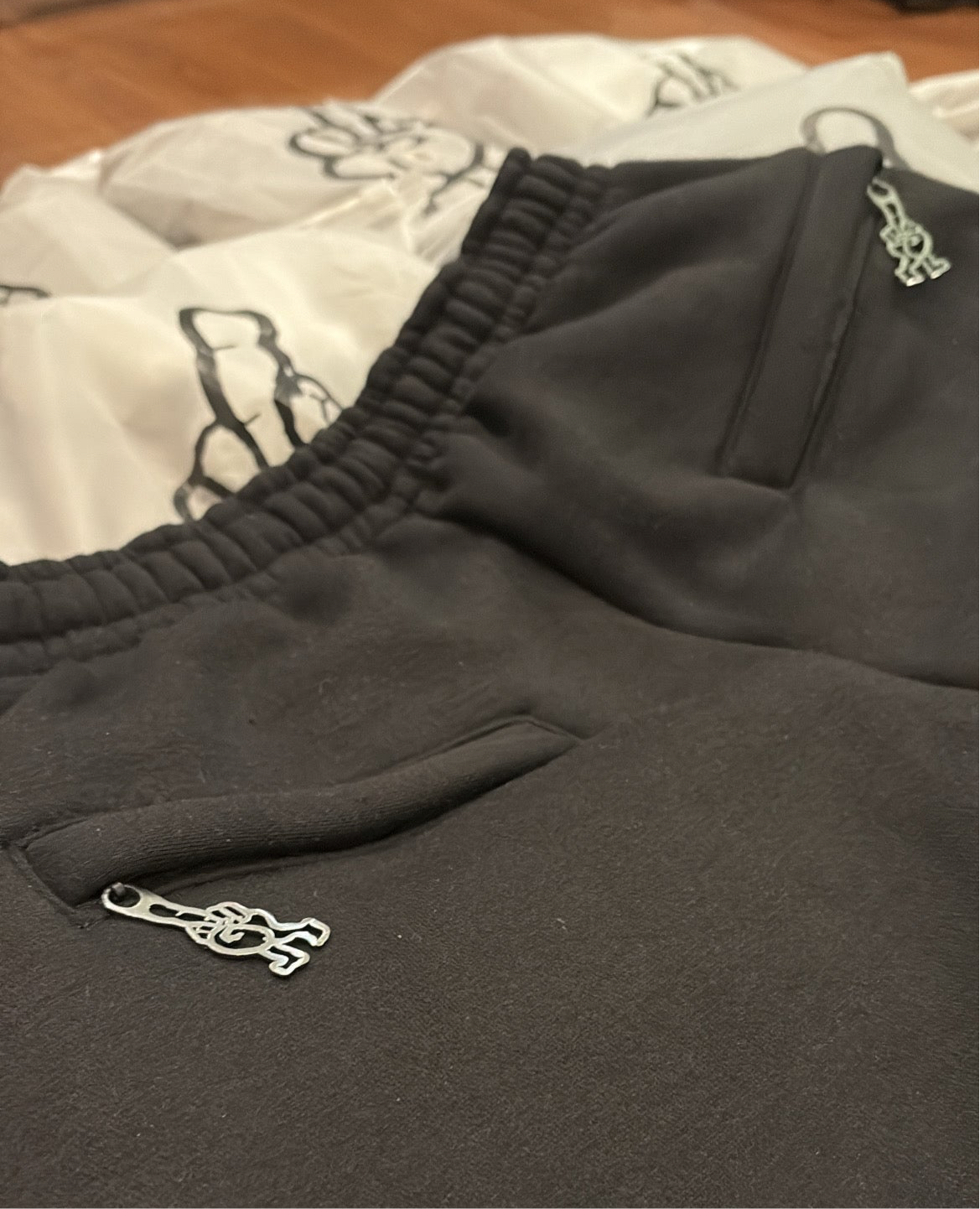 ‘Black Beetle’ Flared Track Bottoms