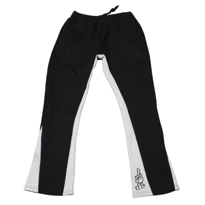 ‘F***-Off Black’ Flared Track Bottoms
