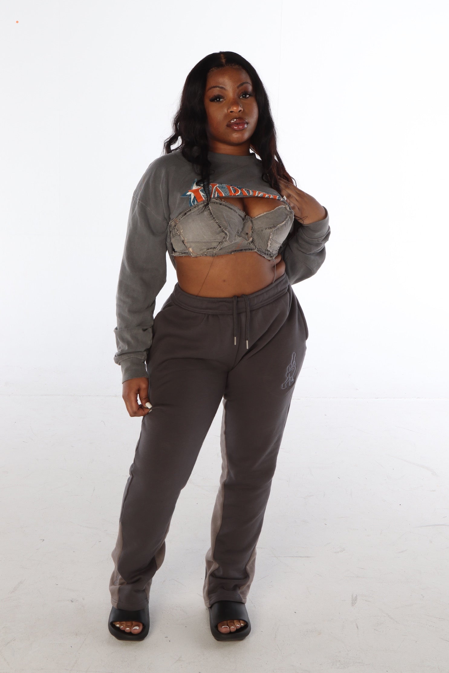 ‘Silver Surfer’ Flared Track Bottoms