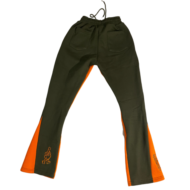 ‘F***-Off Olive’ Flared Track Bottoms