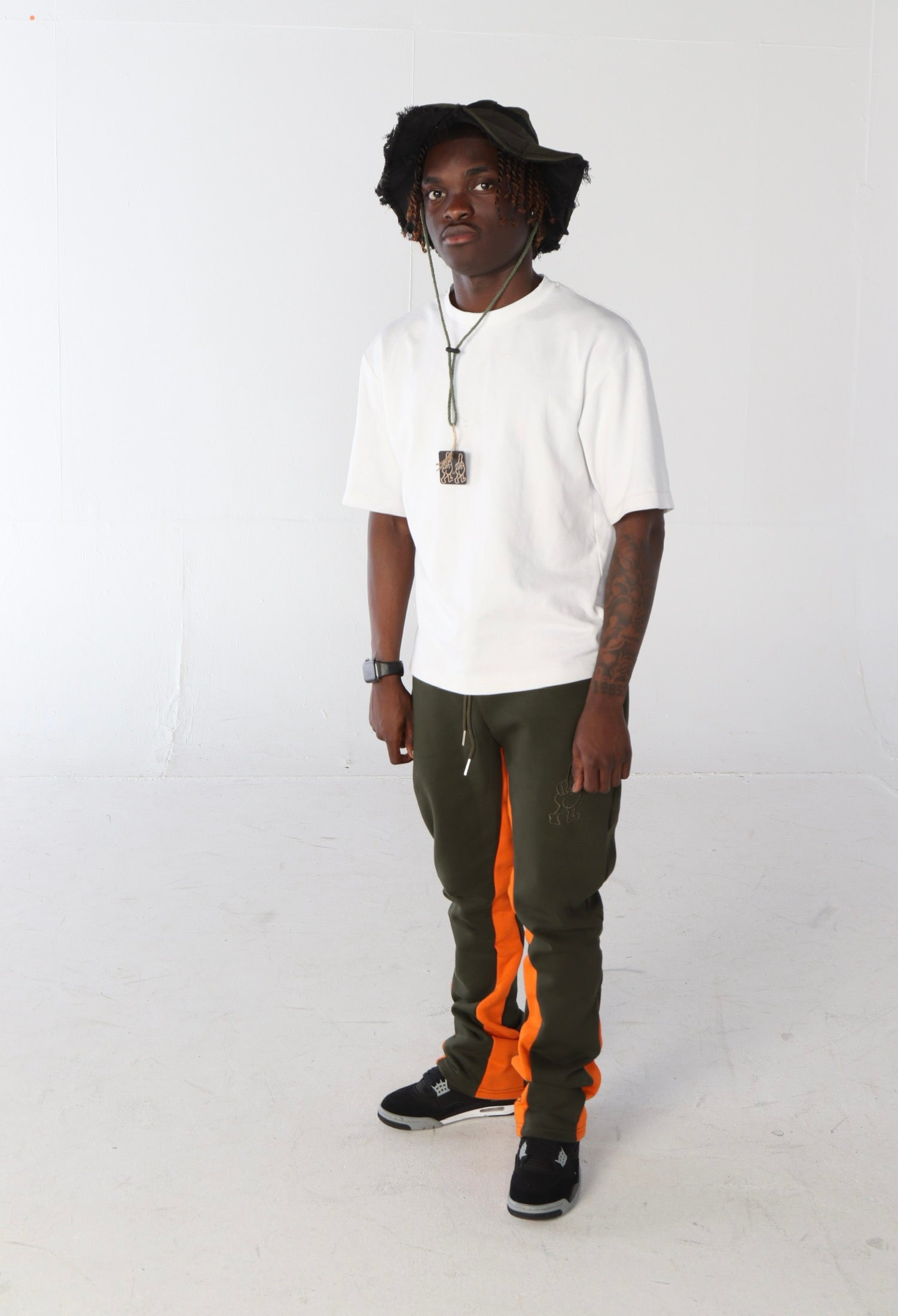 ‘F***-Off Olive’ Flared Track Bottoms