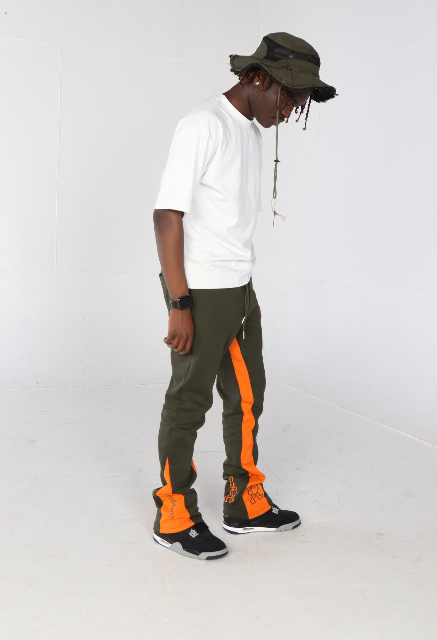 ‘F***-Off Olive’ Flared Track Bottoms