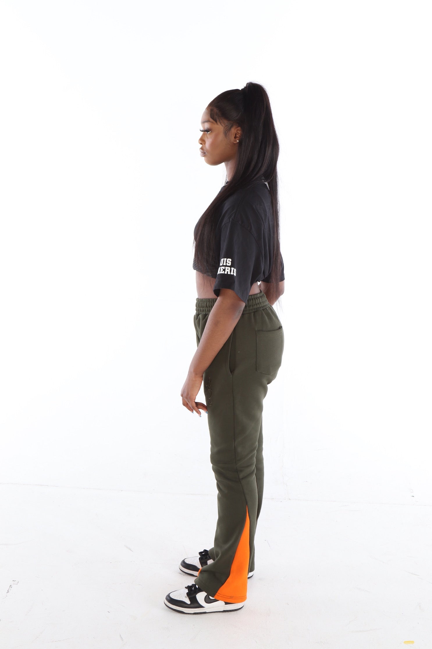 ‘F***-Off Olive’ Flared Track Bottoms