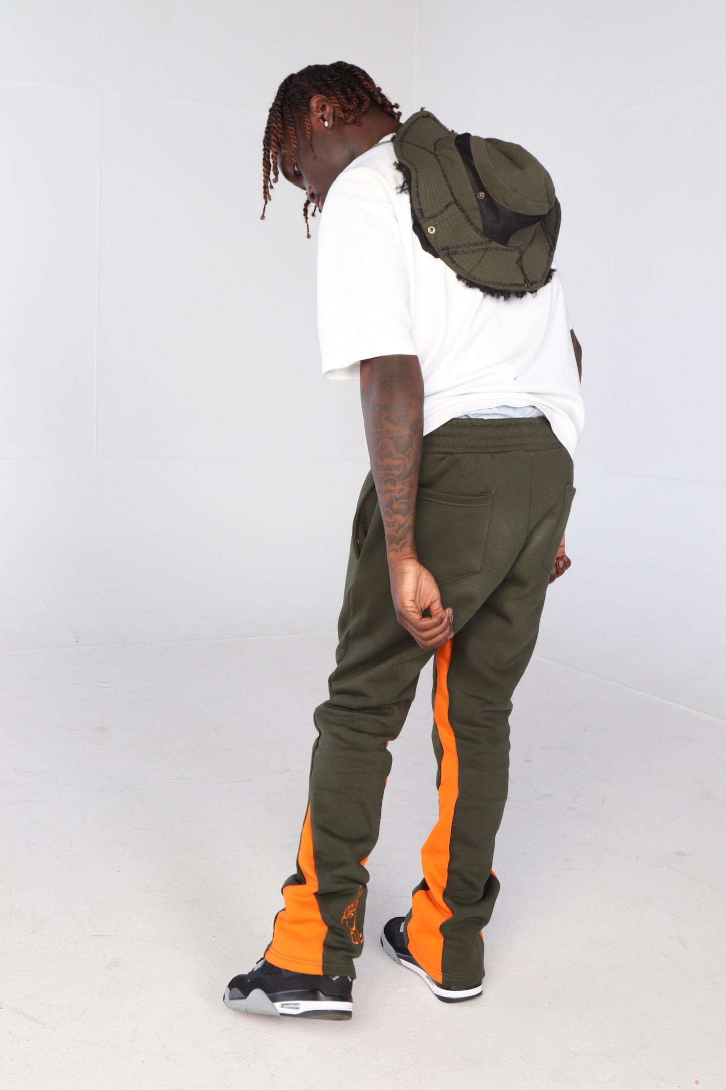 ‘F***-Off Olive’ Flared Track Bottoms