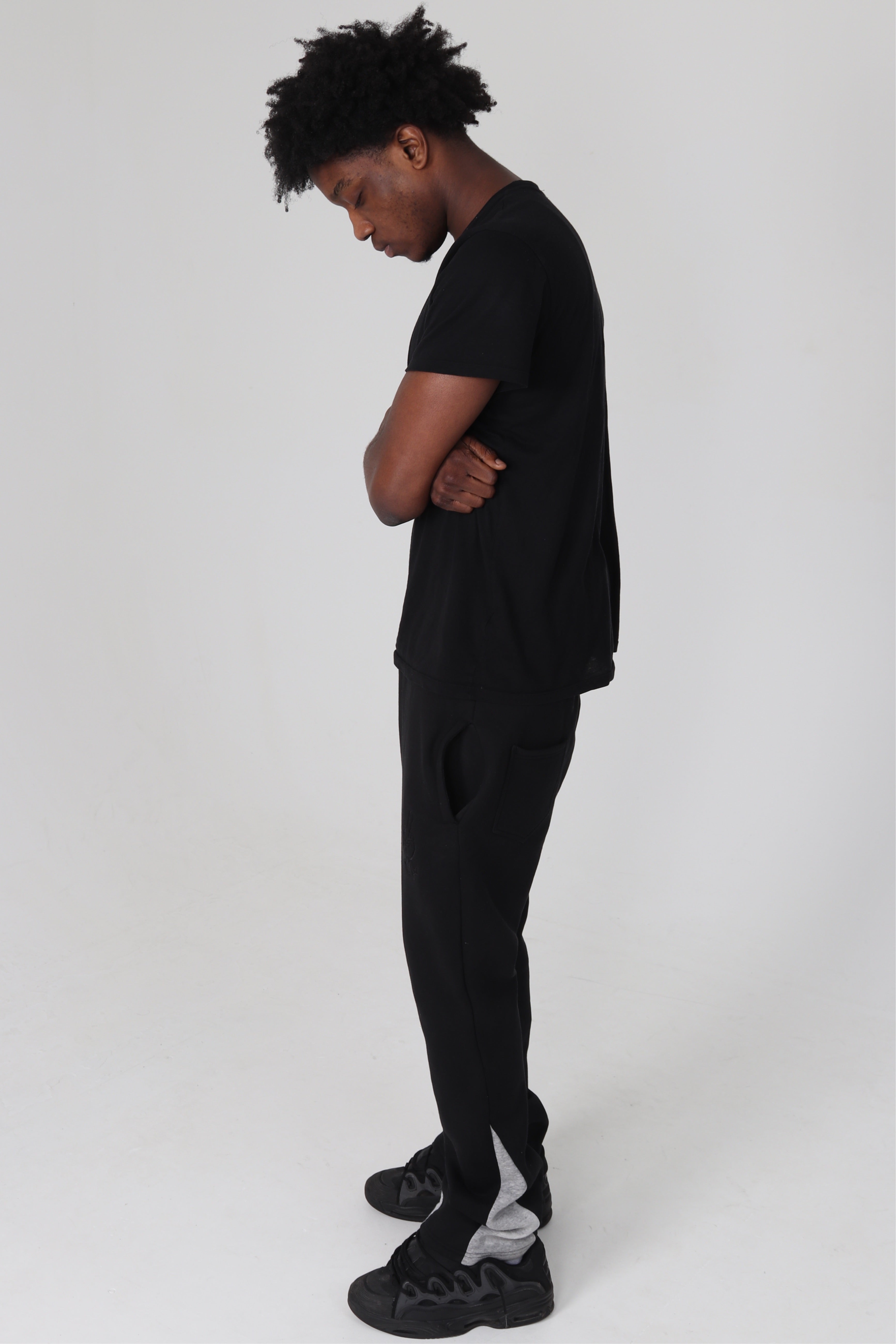 ‘F***-Off Black’ Flared Track Bottoms