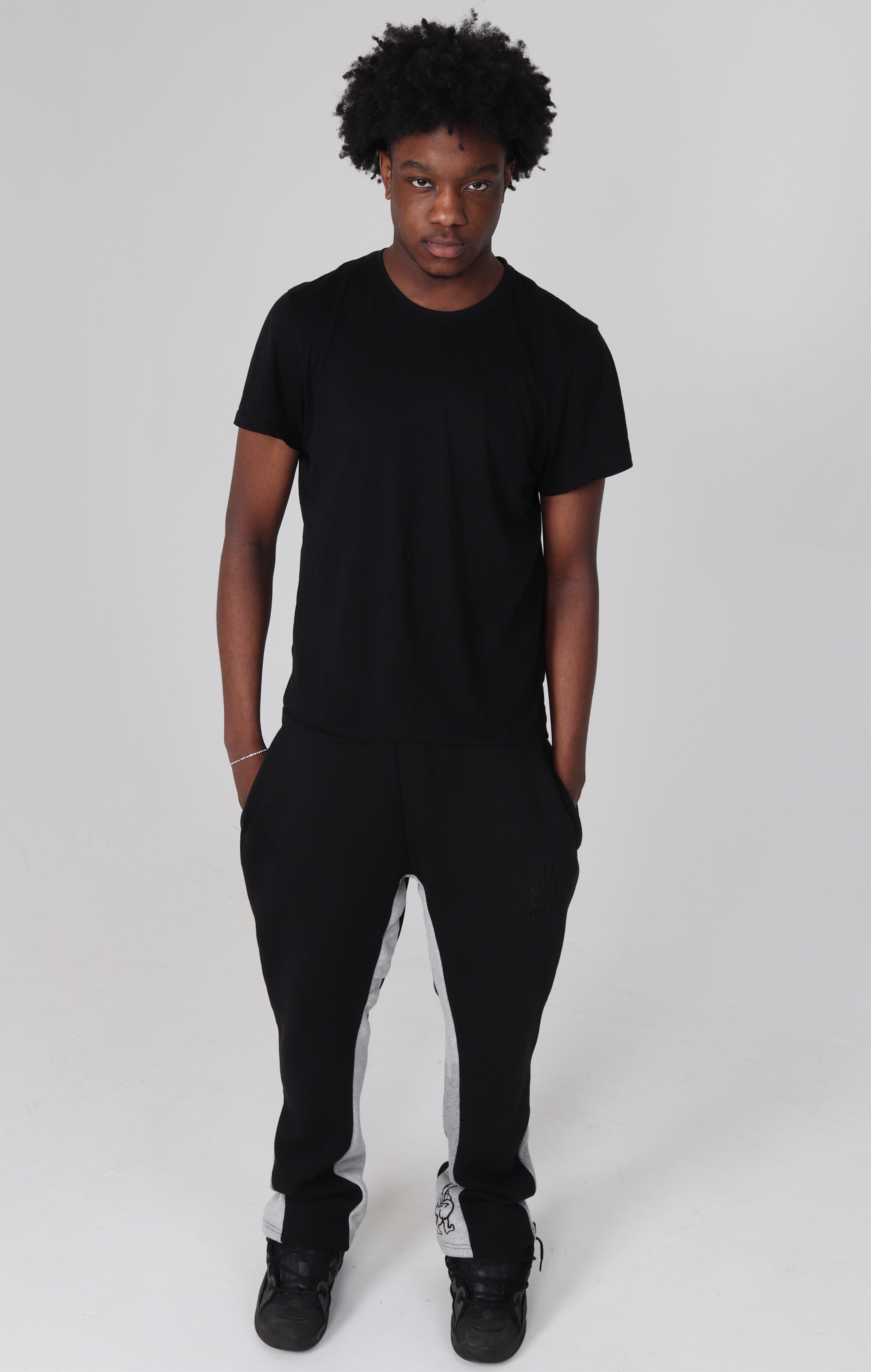 ‘F***-Off Black’ Flared Track Bottoms