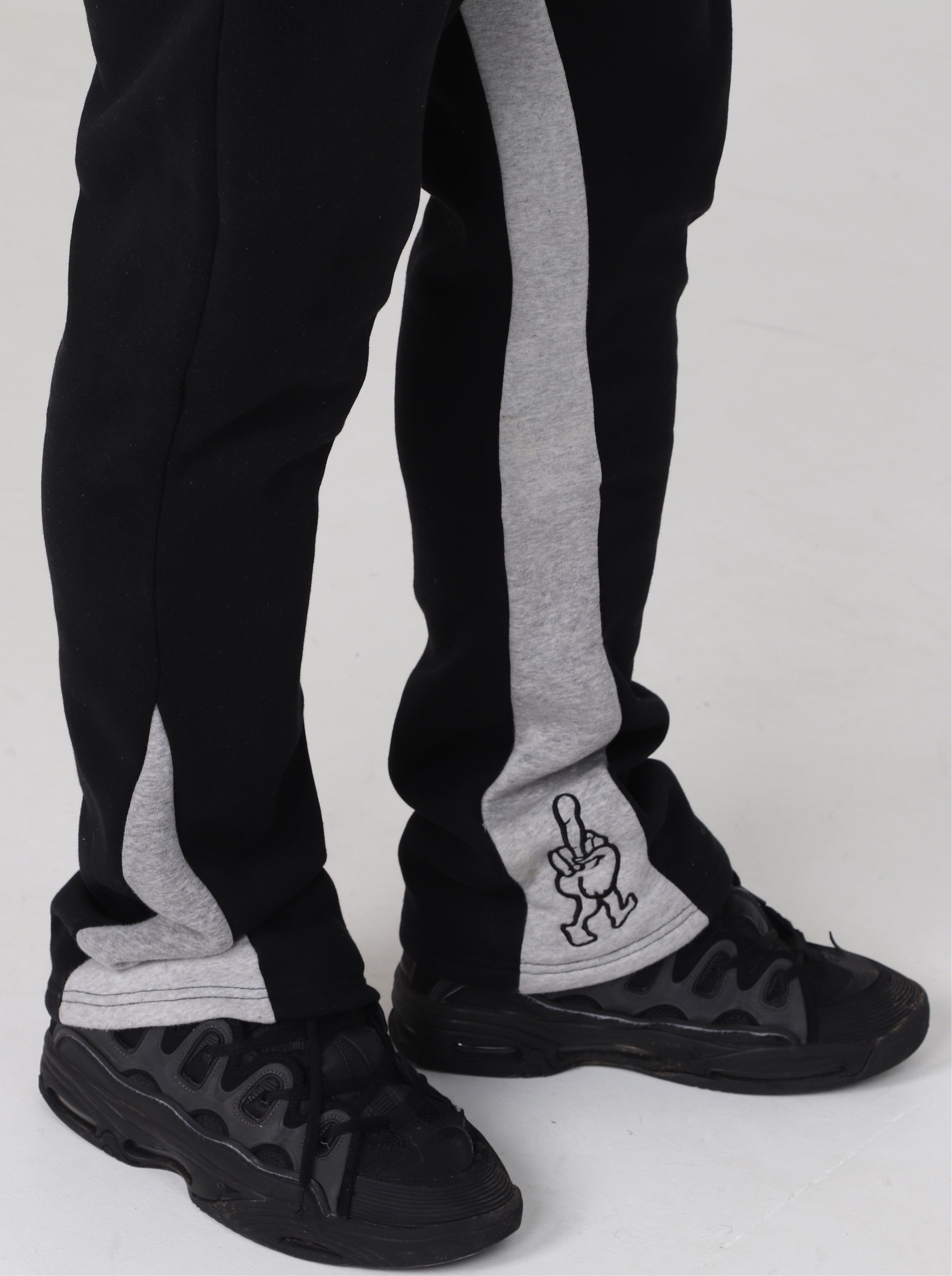 ‘F***-Off Black’ Flared Track Bottoms