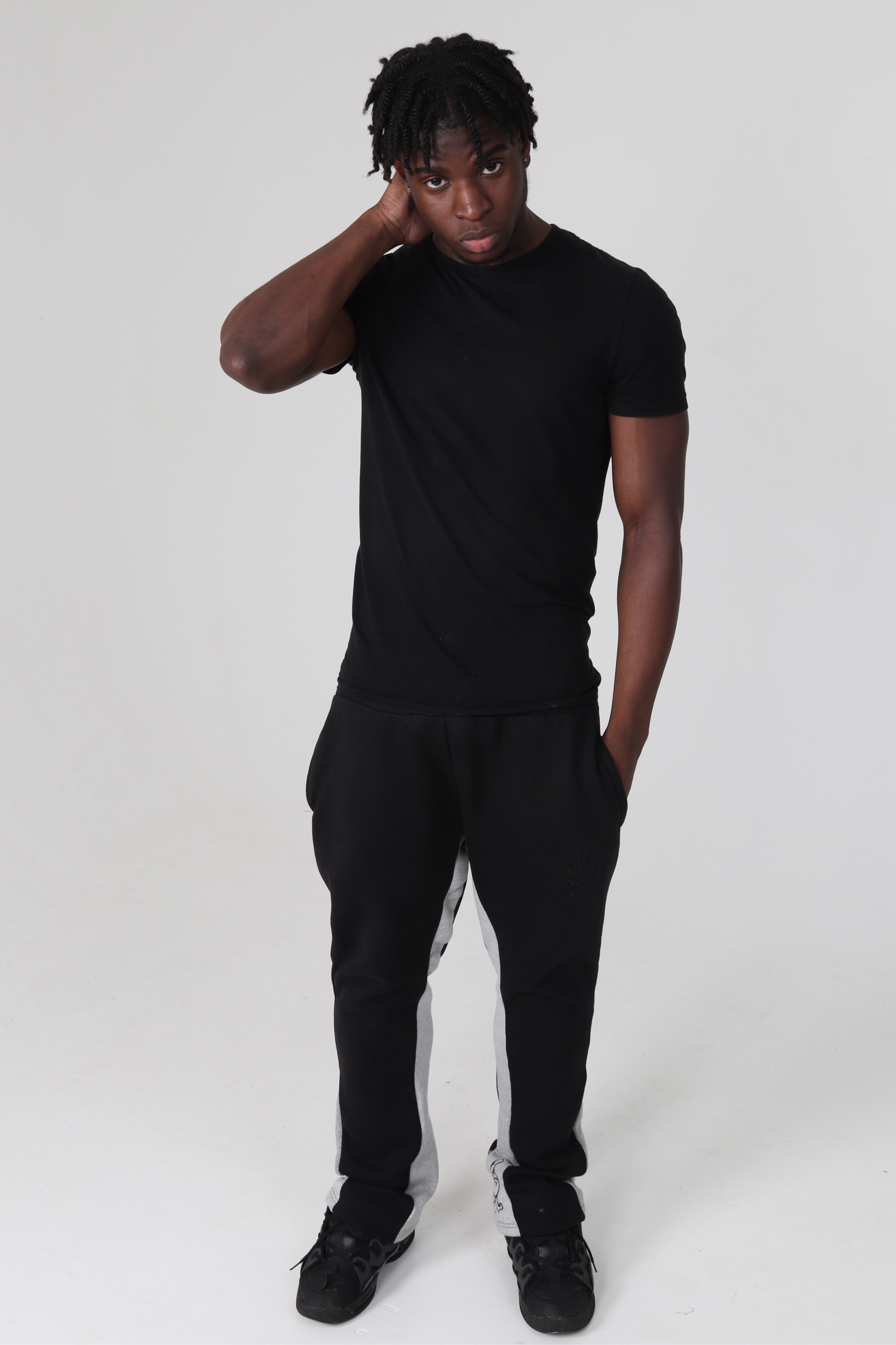 ‘F***-Off Black’ Flared Track Bottoms