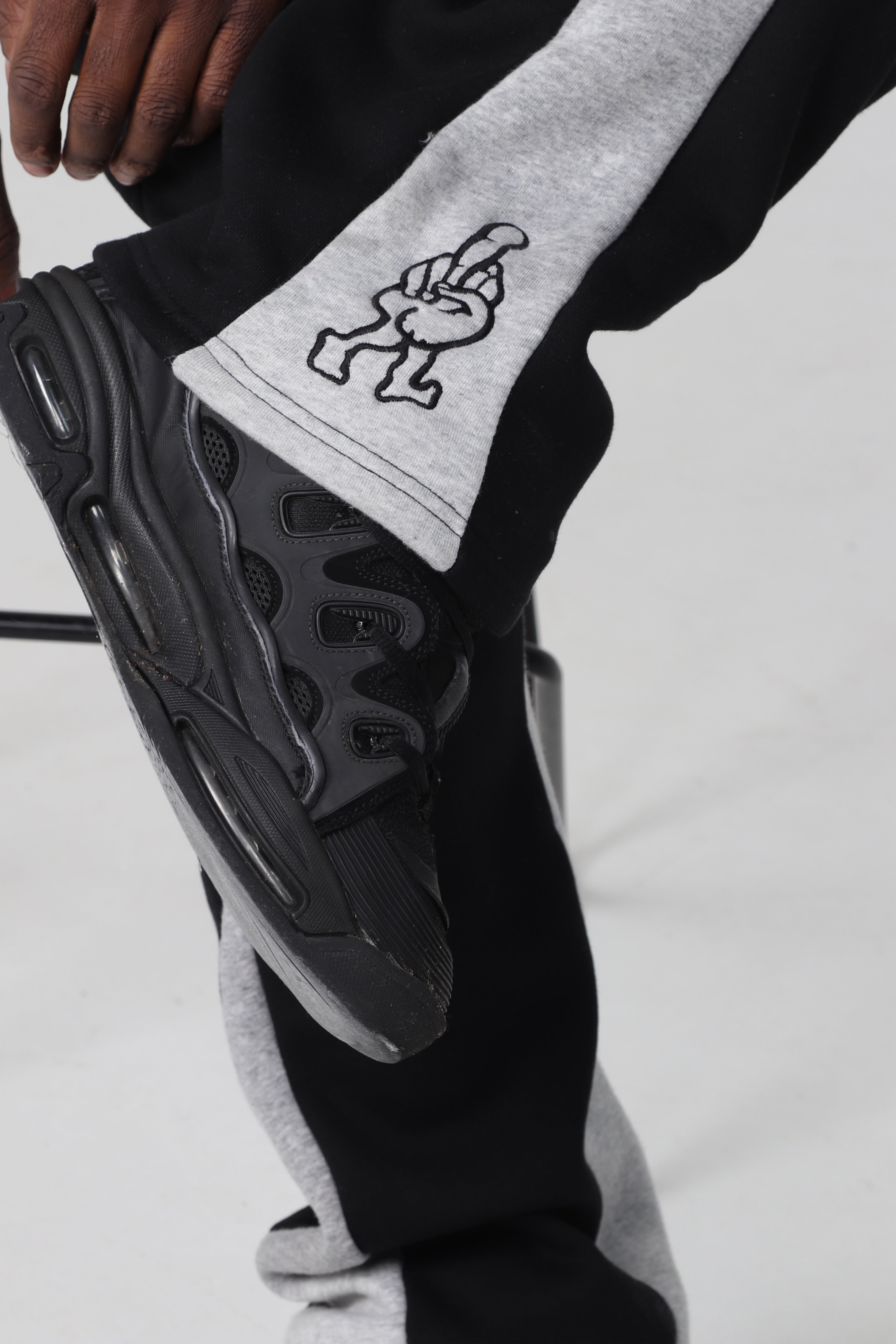 ‘F***-Off Black’ Flared Track Bottoms