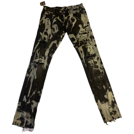 Skinny Bleached Green Skull Hems